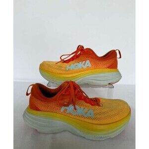 Hoka One One Bondi 8 Orange Yellow Running Shoes Womens 7 Wide 2E